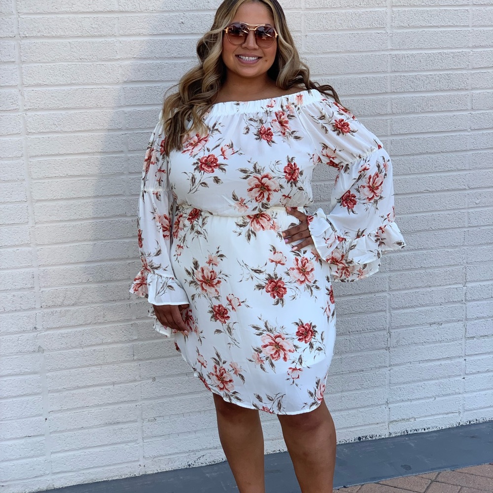 White floral print dress
